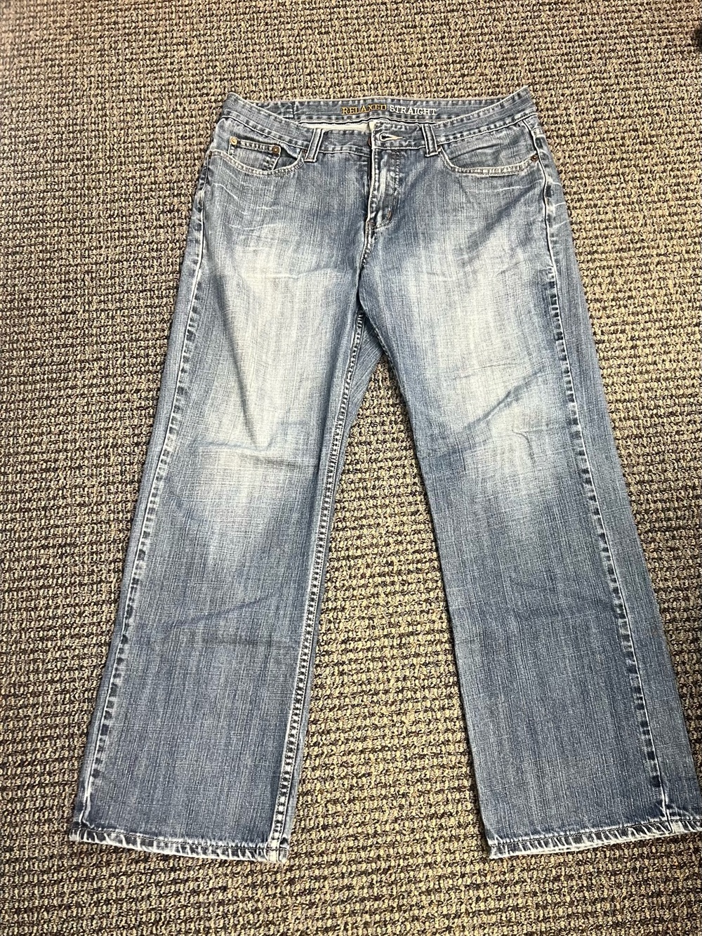 Men's Urban Up Distressed Relaxed  Denim Jeans - Size 34 x 30
